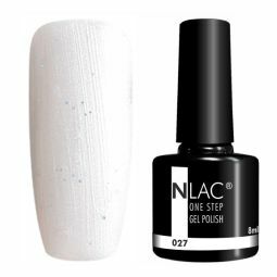 NLAC One Step gel lak 027 -  barva třpytivá bílá